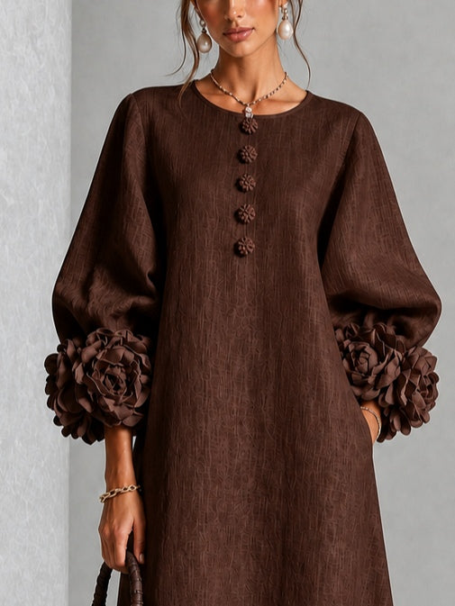 Beverly | Robe Midi à Poignets Rosettes