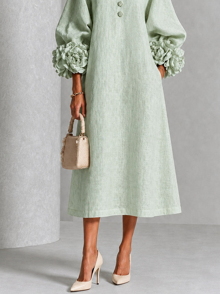 Sienna | Robe Midi à Poignets Fleuris