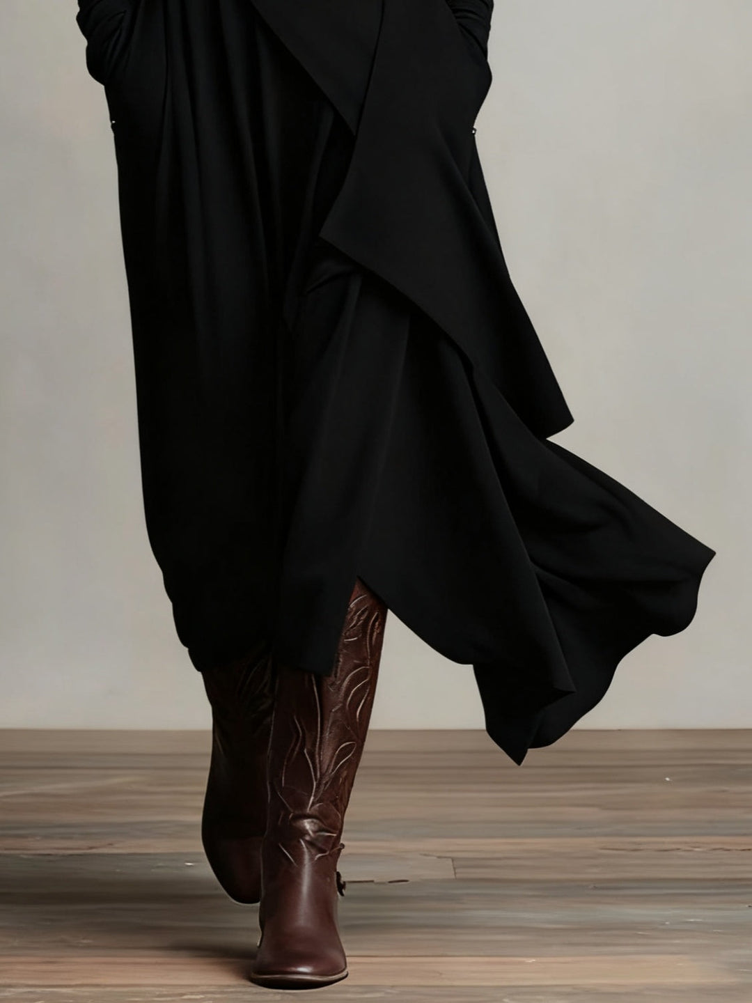 Lori | Robe vintage à col roulé asymétrique