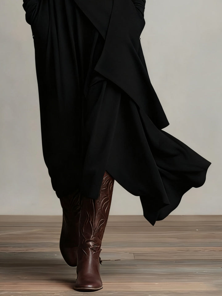 Lori | Robe vintage à col roulé asymétrique