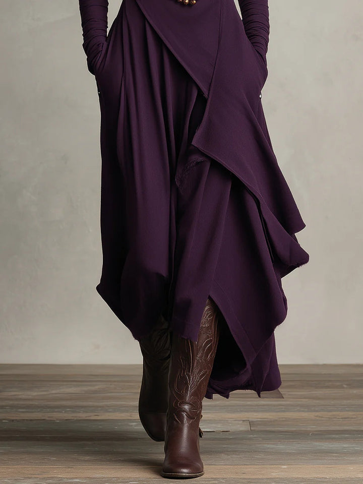 Lori | Robe vintage à col roulé asymétrique