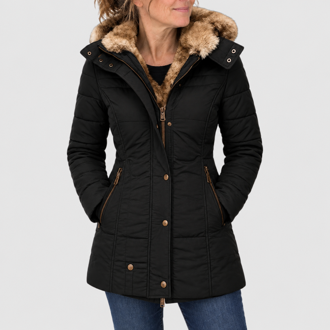 Bochra™ | Parka matelassé avec capuche en fausse fourrure