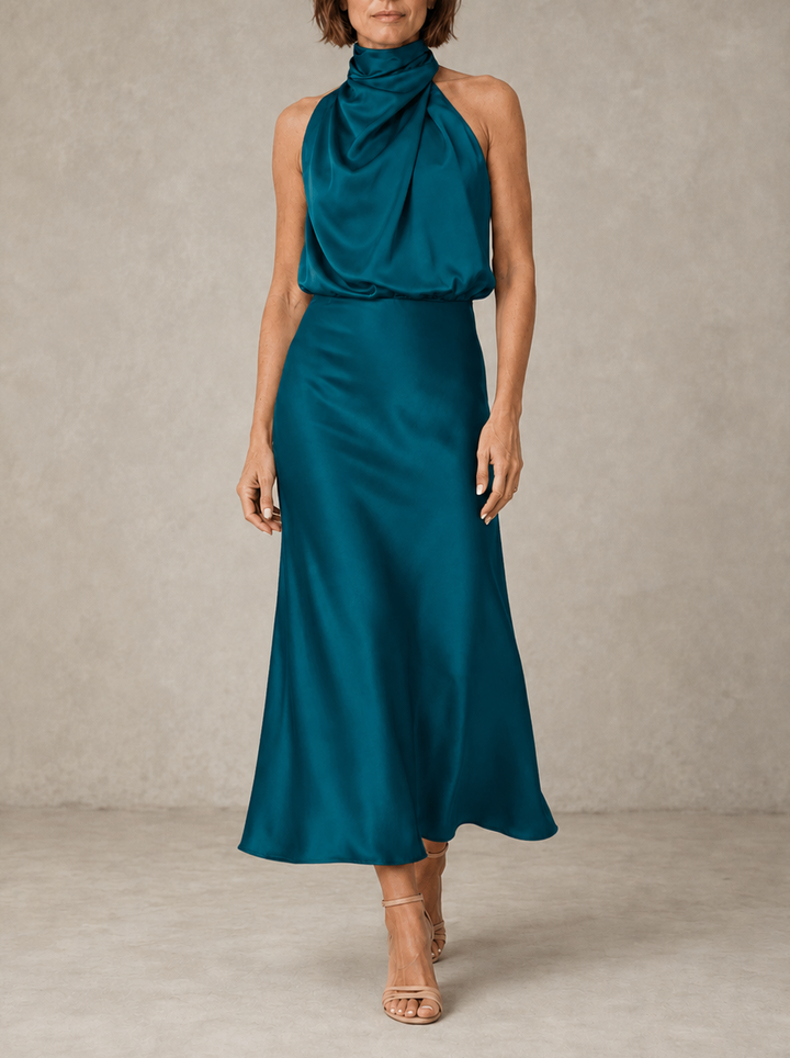 Harper | Robe de soirée élégante à col américain