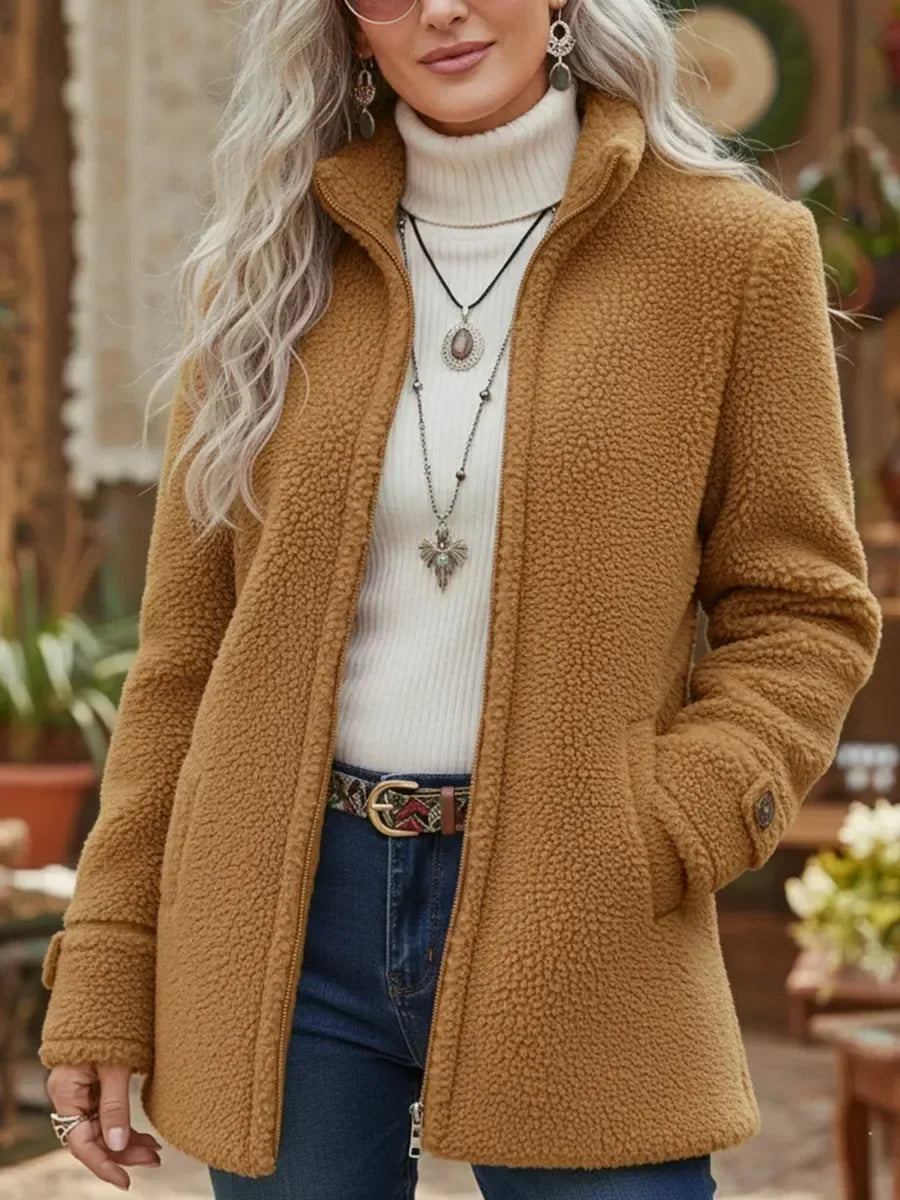 Judith | Veste douillette zippée intégralement avec col montant