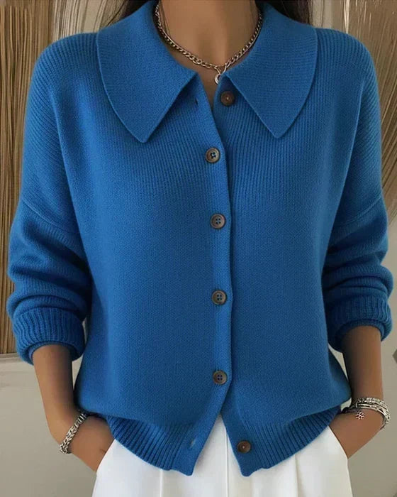 Véronique | Veste en Tricot avec Col Chemise