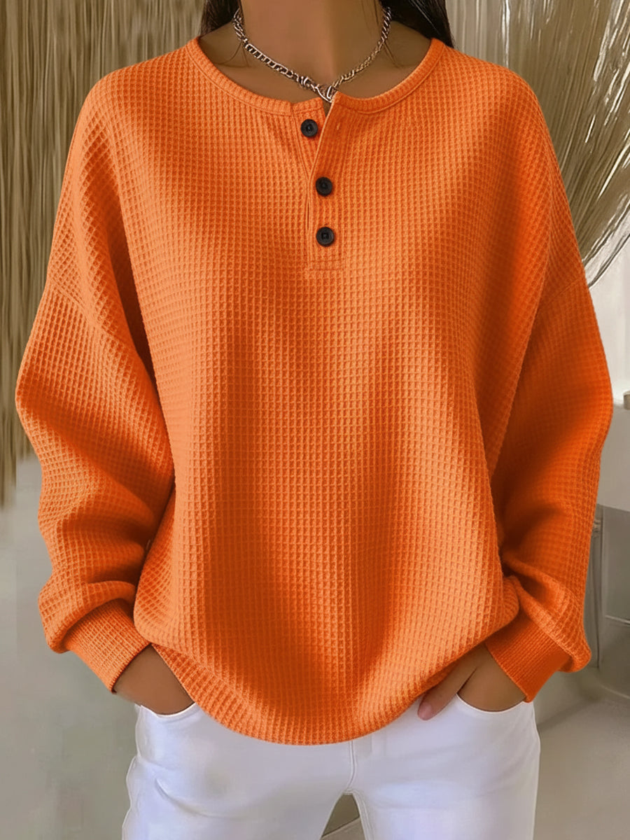 Mireille | Sweat-shirt Henley Gaufré