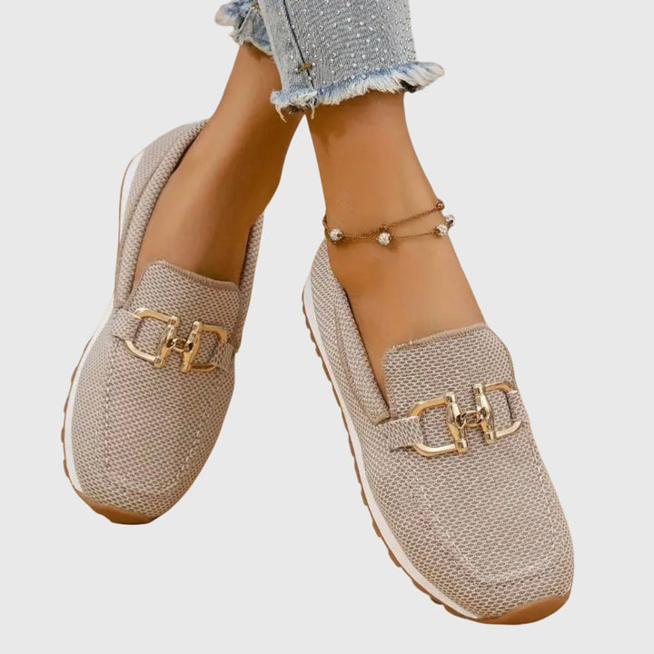 Mocassins confort en cuir véritable à détail mors
