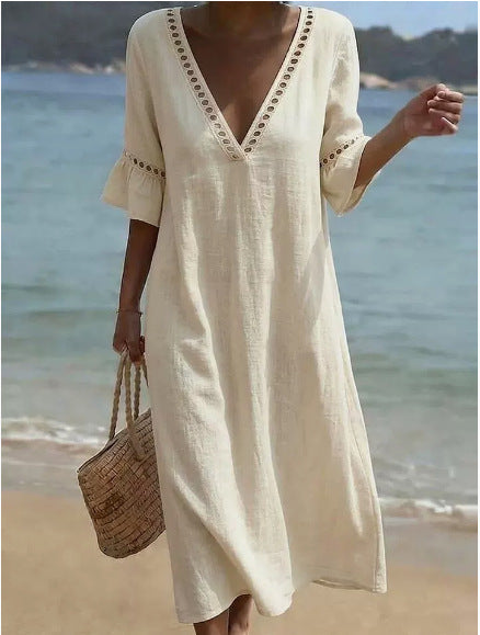 ELARA | Robe longue légère et naturellement flatteuse pour un confort décontracté au bord de la mer
