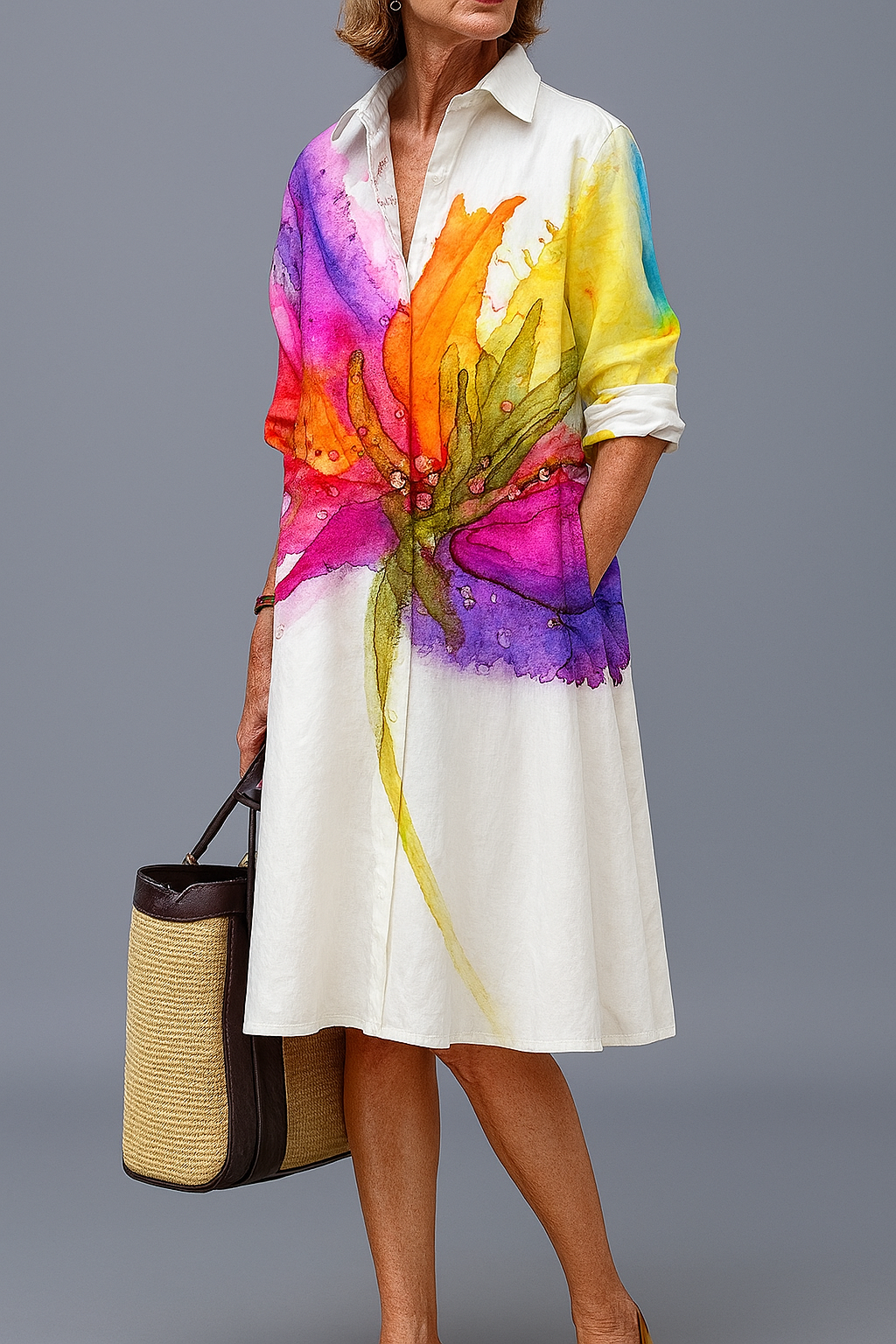 Lydia | Robe midi élégante et décontractée