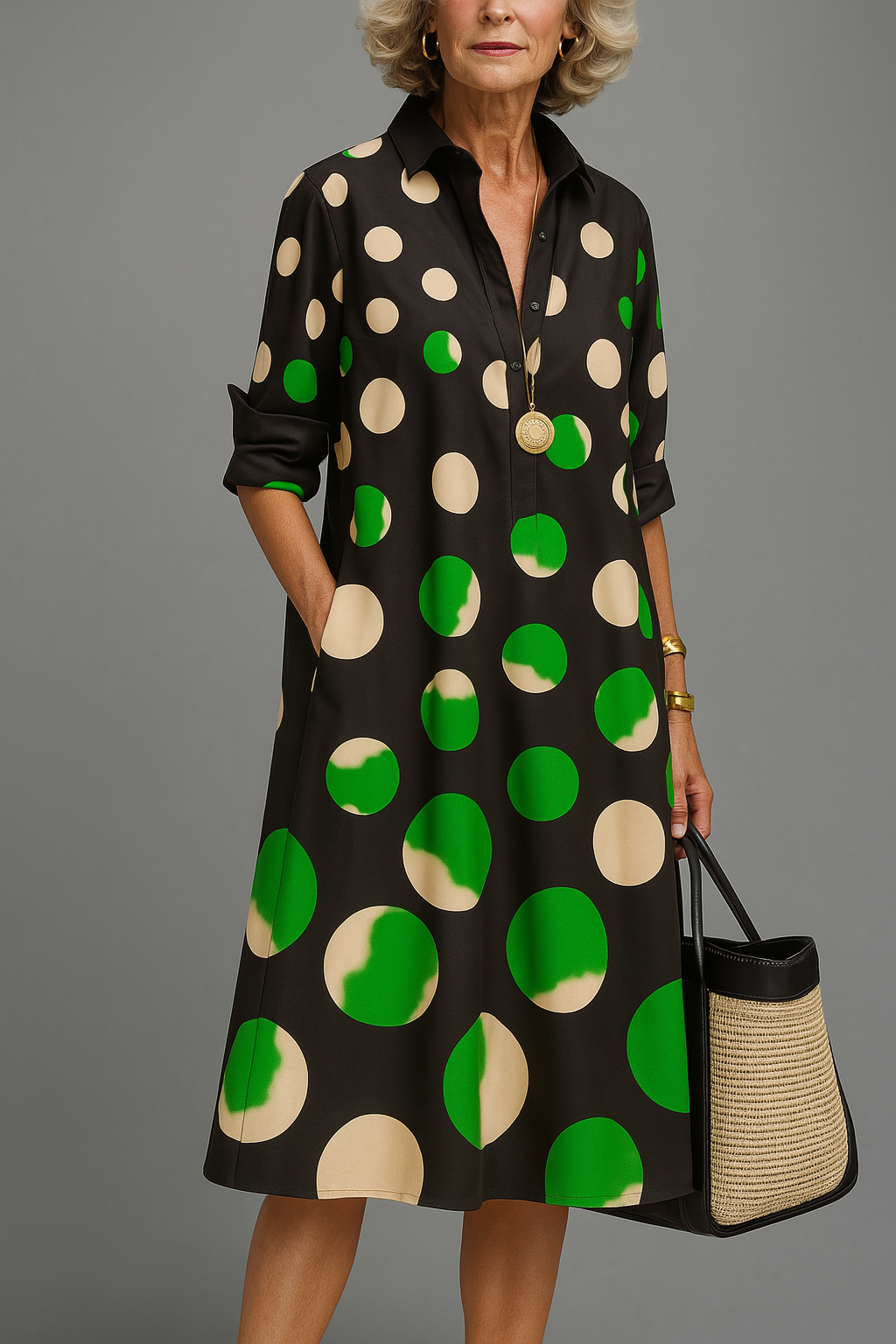 Naomi | Robe midi décontractée et élégante
