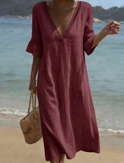 ELARA | Robe longue légère et naturellement flatteuse pour un confort décontracté au bord de la mer
