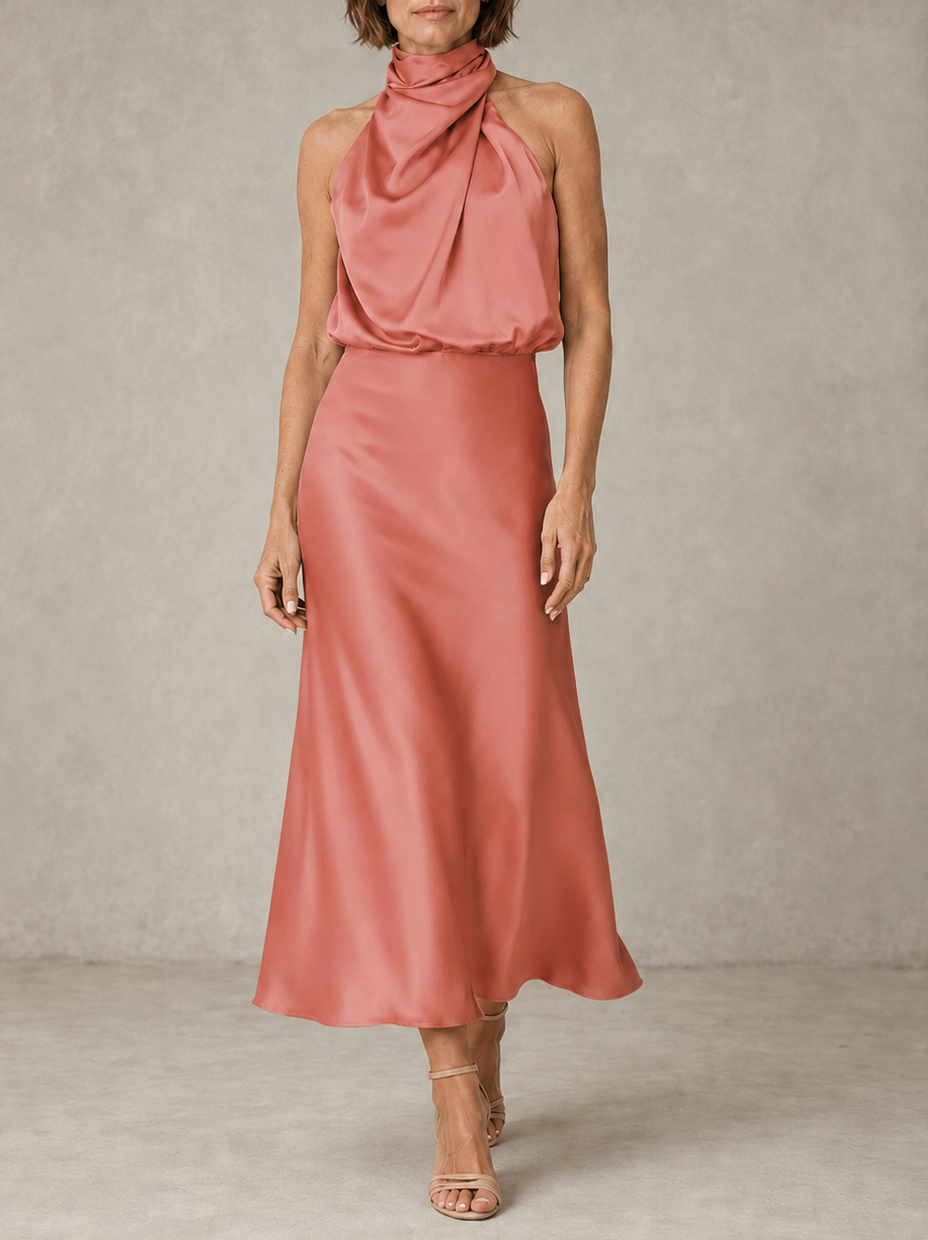 Harper | Robe de soirée élégante à col américain