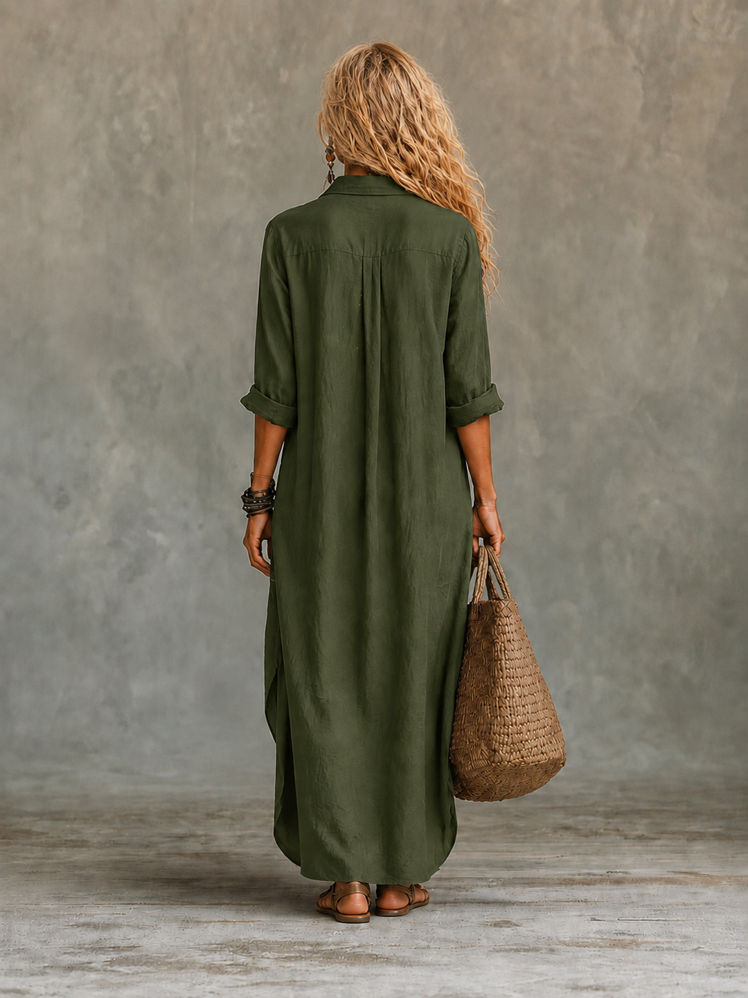 Vivienne | Élégante robe longue boutonnée