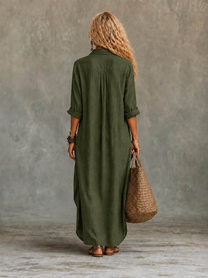 Vivienne | Élégante robe longue boutonnée
