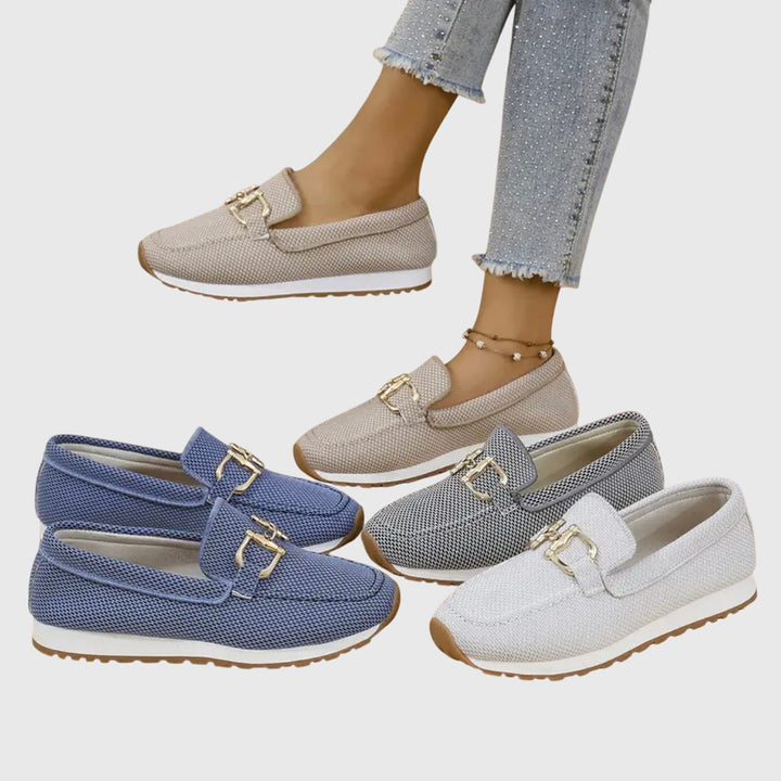 Mocassins confort en cuir véritable à détail mors