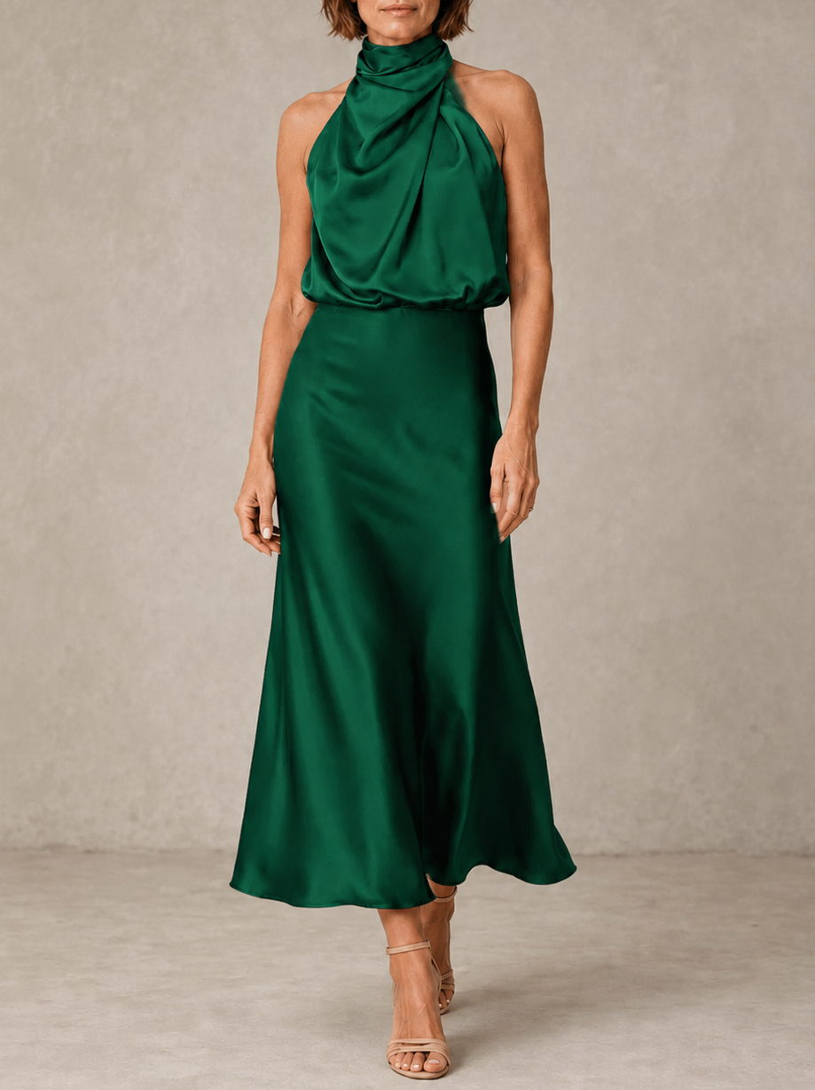 Harper | Robe de soirée élégante à col américain