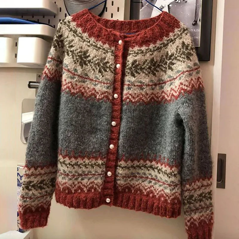 DELACROIX | Gilet Maille Boutonné Jacquard Catherine