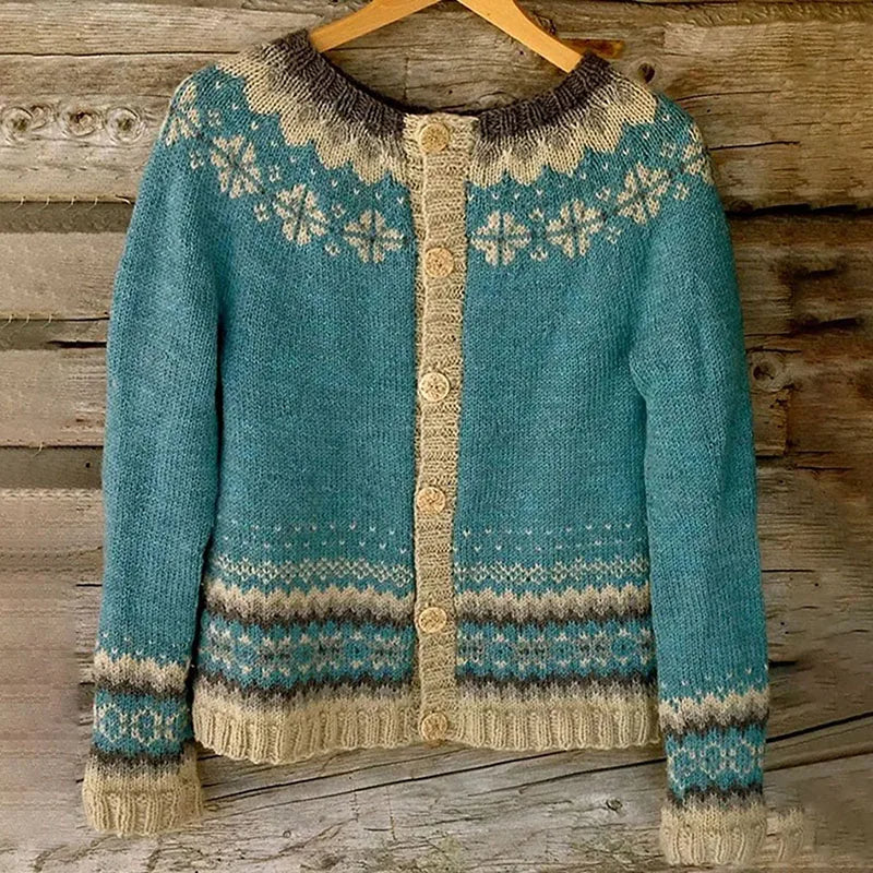 DELACROIX | Gilet Maille Boutonné Nordique Charlotte