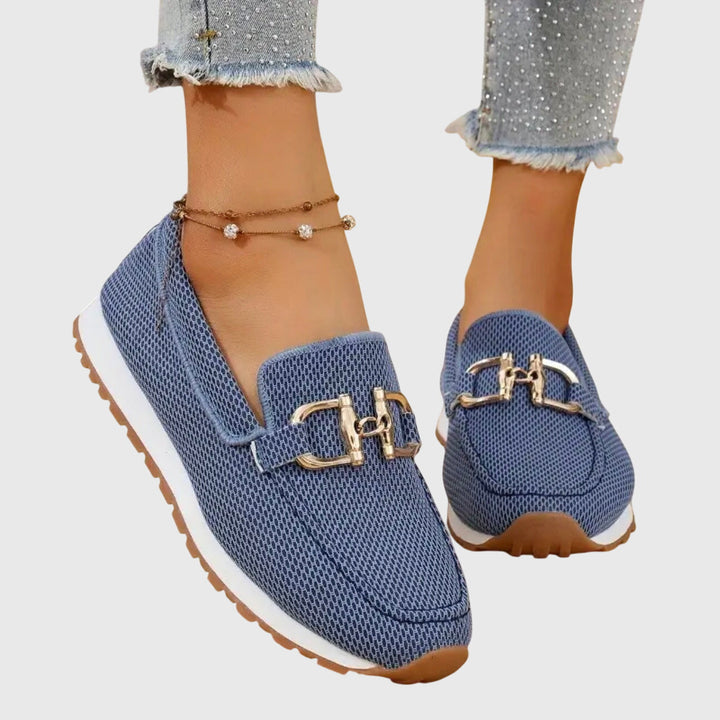 Mocassins confort en cuir véritable à détail mors