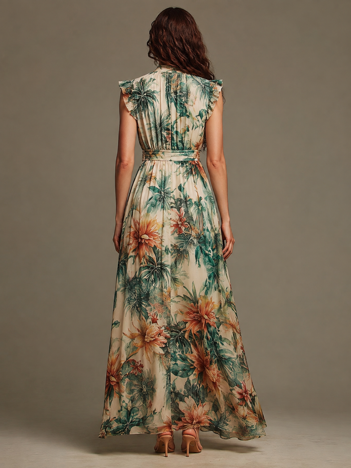 Grace | Robe à imprimé tropical peint
