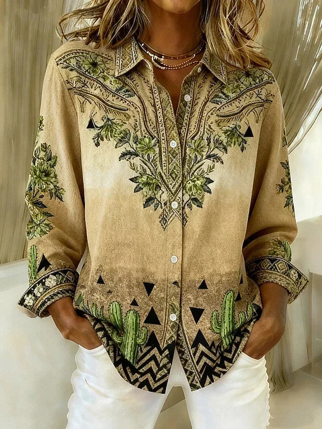 Tucson™ | Blouse western vintage boutonnée à motif floral