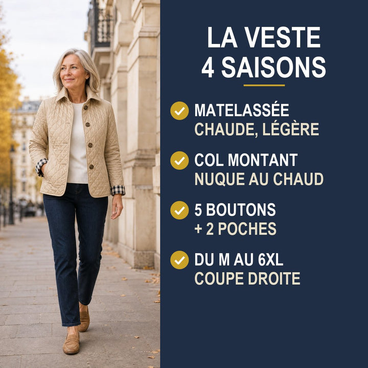 Veste Eleanor Whitmore — Élégante veste matelassée de mi-saison