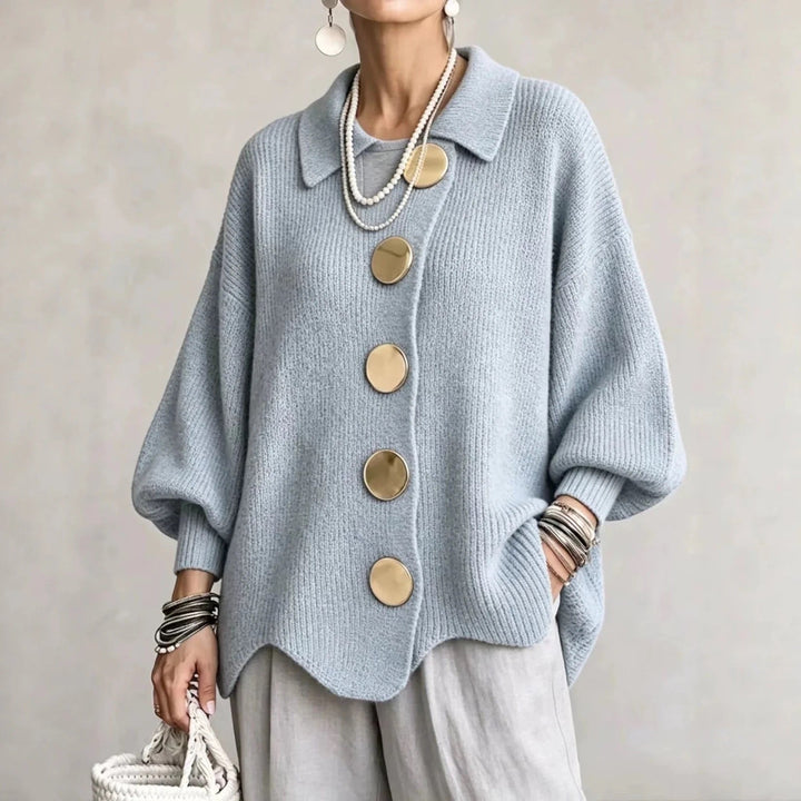 Cardigan oversize à col et boutons Karina