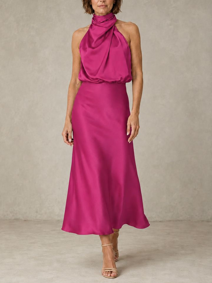 Harper | Robe de soirée élégante à col américain