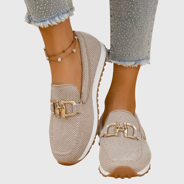 Mocassins confort en cuir véritable à détail mors