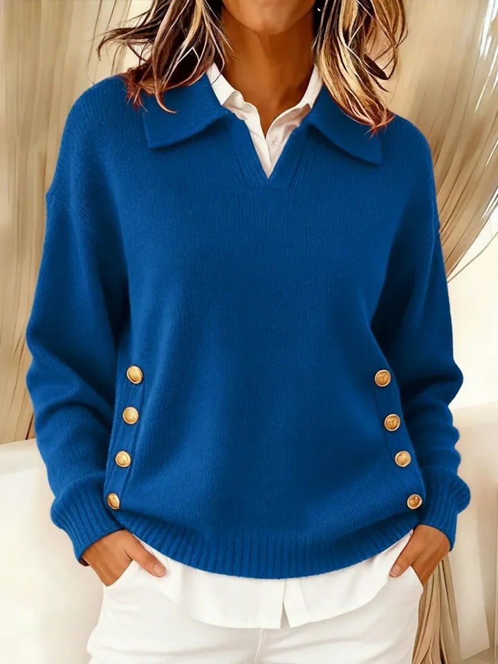 Vivienne | Pull avec Col Polo et Boutons