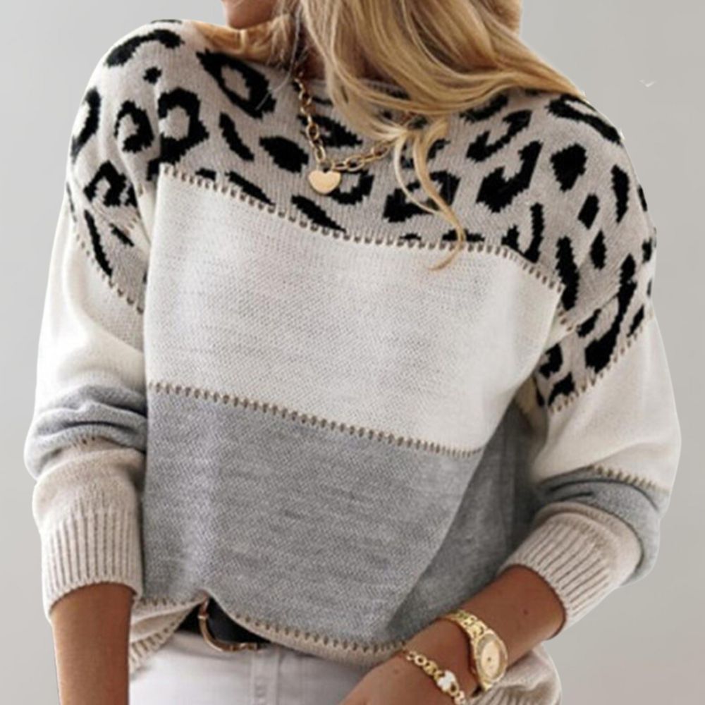 Fleur | Pull élégant à imprimé léopard