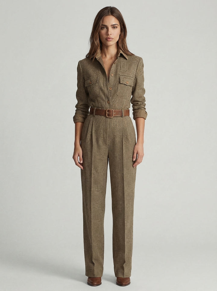 Celia | Combinaison-pantalon à carreaux aux détails sophistiqués • S1