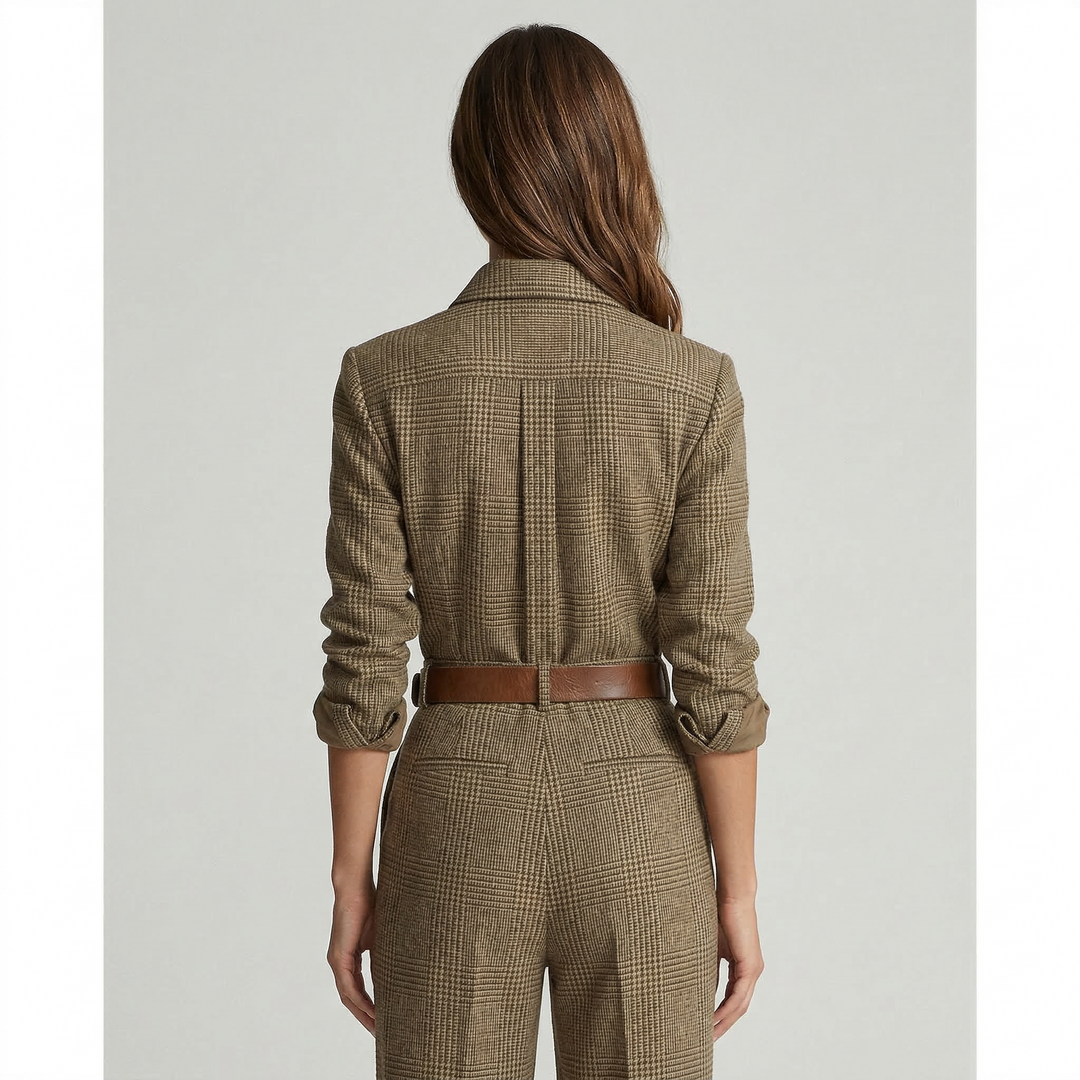 Celia | Combinaison-pantalon à carreaux aux détails sophistiqués • S1