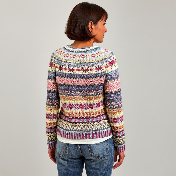 Nicole | Pull Maille Rayures Pastel
