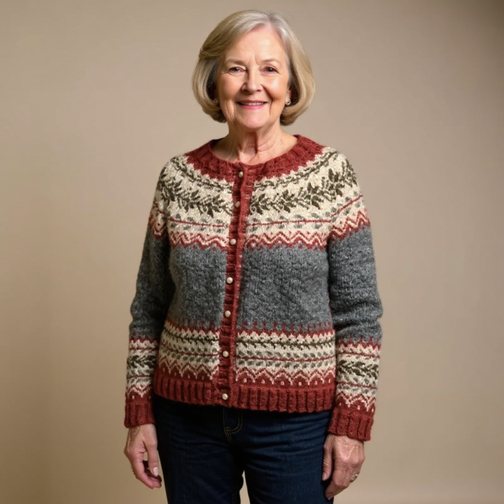 DELACROIX | Gilet Maille Boutonné Jacquard Catherine