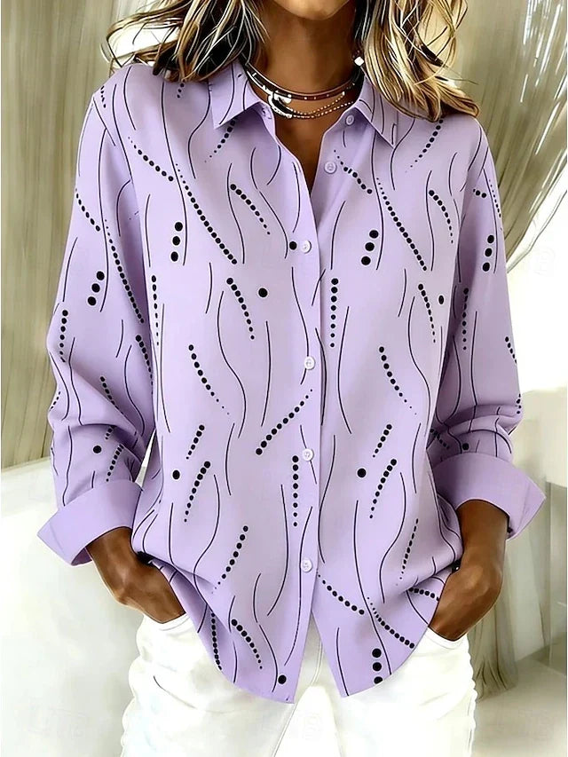 Dawnsley™ | Blouse décontractée boutonnée à imprimé abstrait