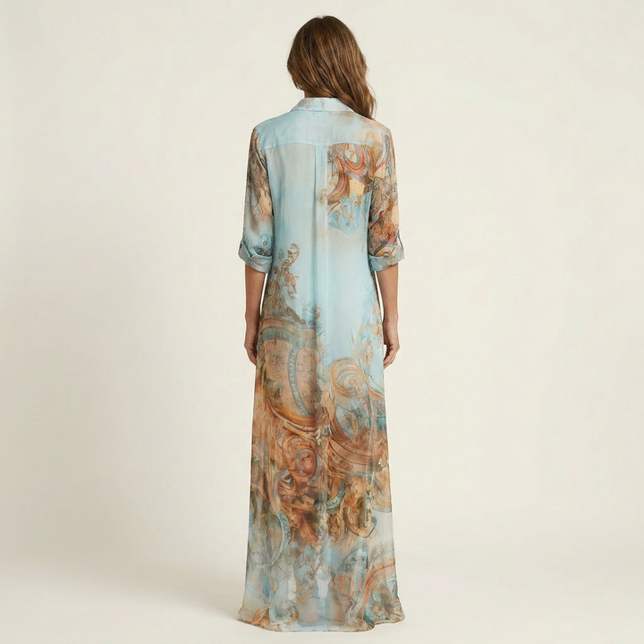 Lanie | Robe-chemise longue en soie