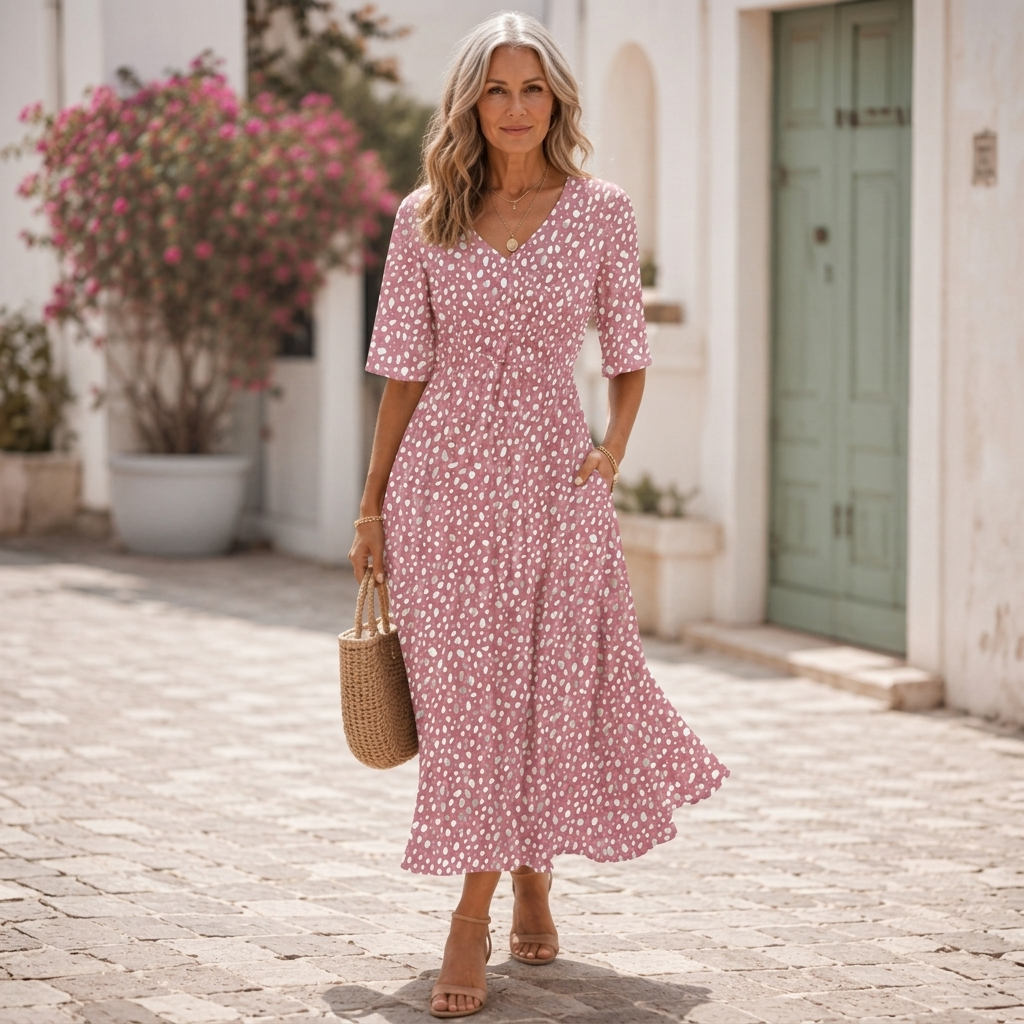 Francesca™ | Robe Midi Élégante à Effet Ventre Plat