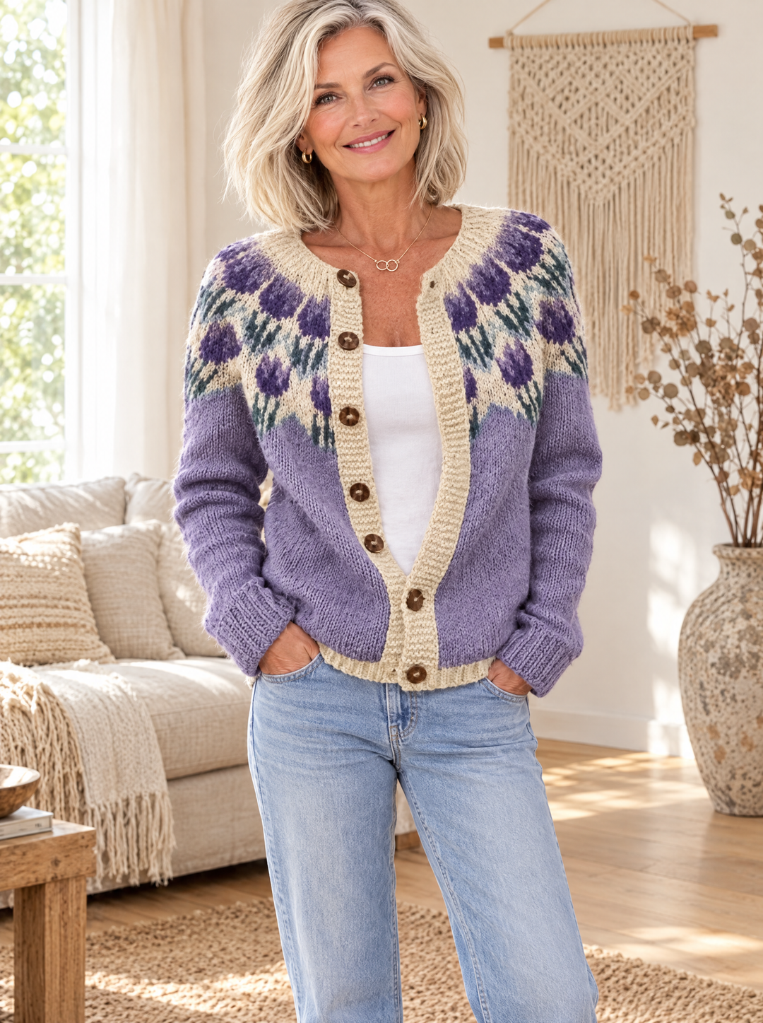 VIVEKA - Cardigan a encolure tulipe - Atelier Deauville