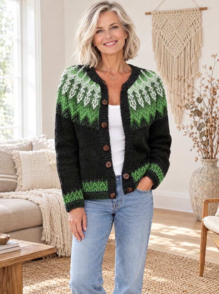 VENDELA - Cardigan avec yoke en plumes - Atelier Deauville