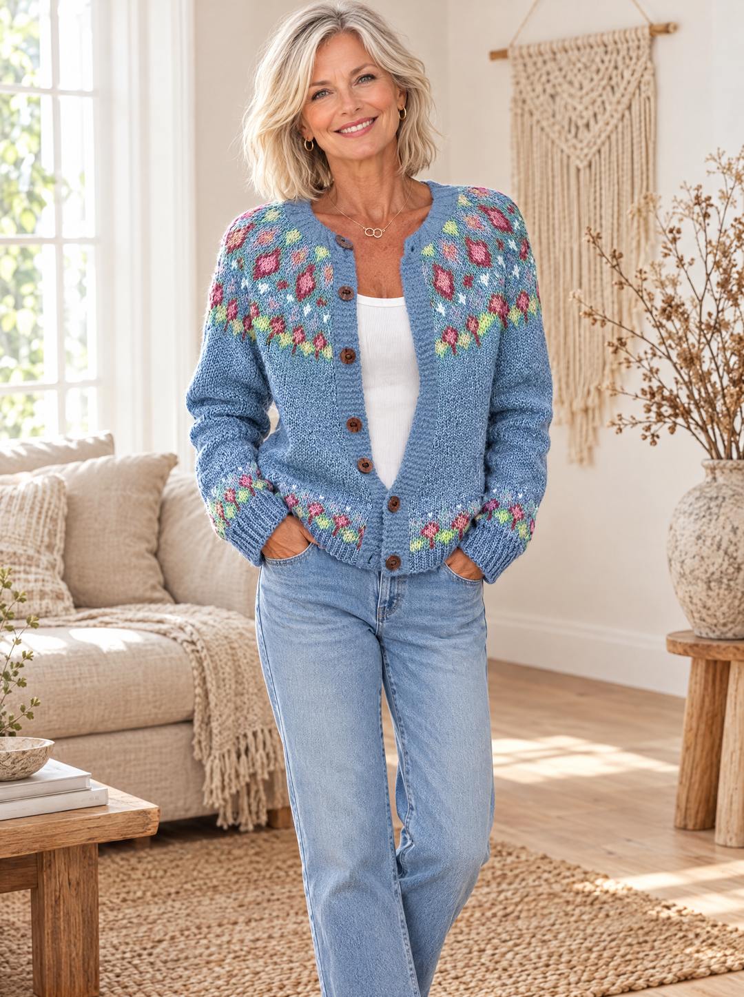 FRIDA - Cardigan a yoke floral - Atelier Deauville