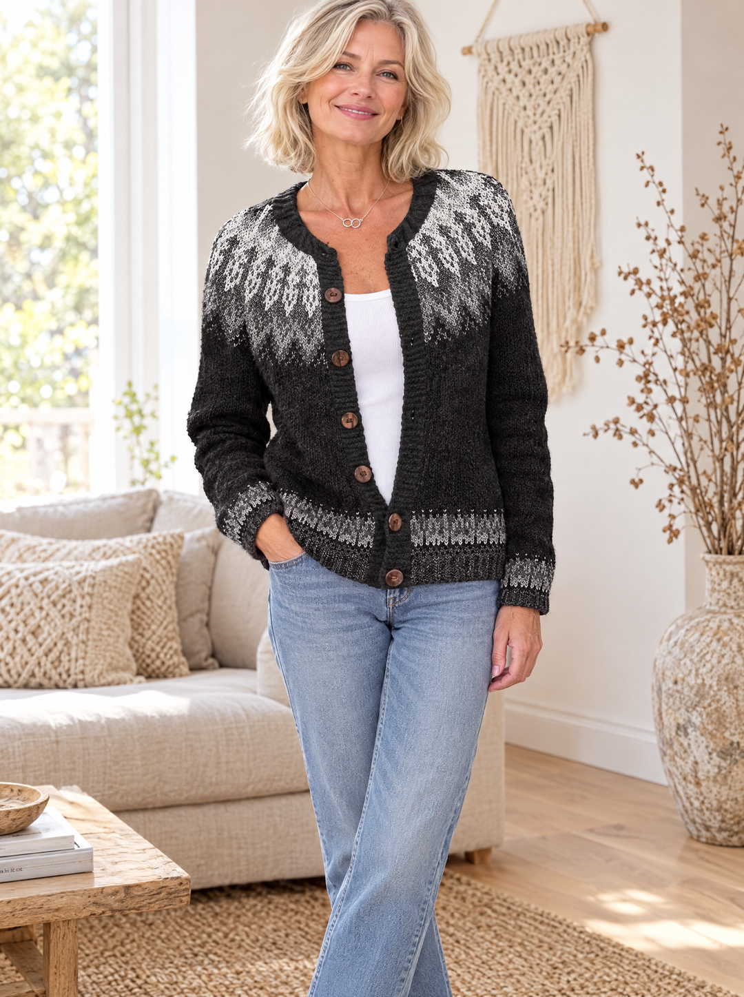LOVISA - Cardigan avec yoke en plumes - Atelier Deauville