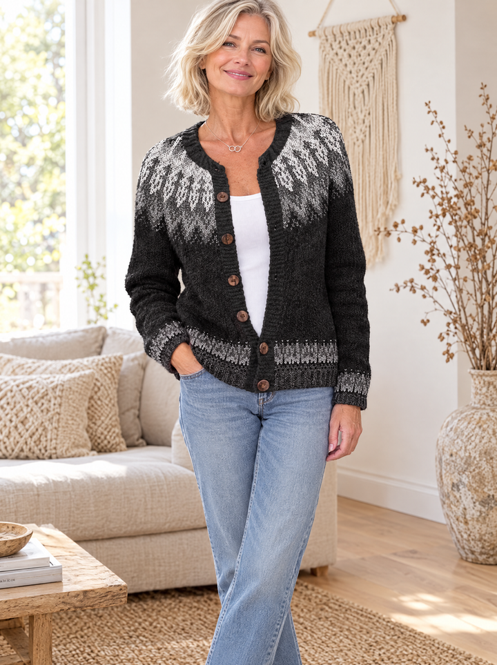 LOVISA - Cardigan avec yoke en plumes - Atelier Deauville
