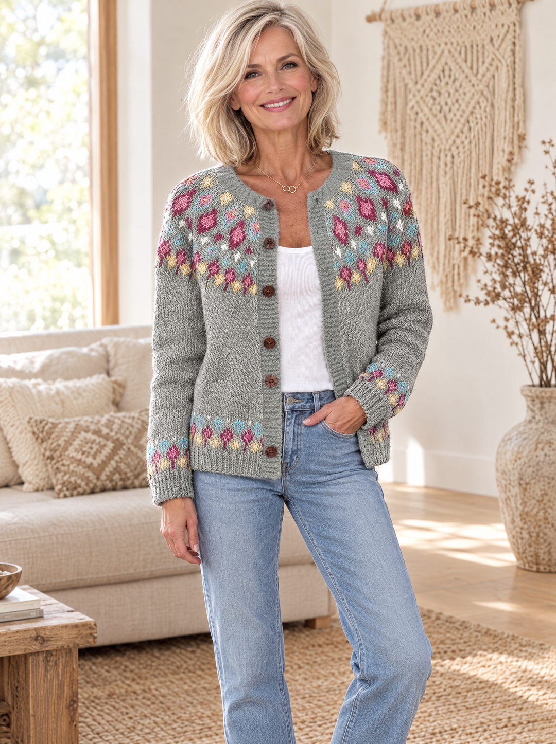 SUNNIVA - Cardigan a yoke floral - Atelier Deauville