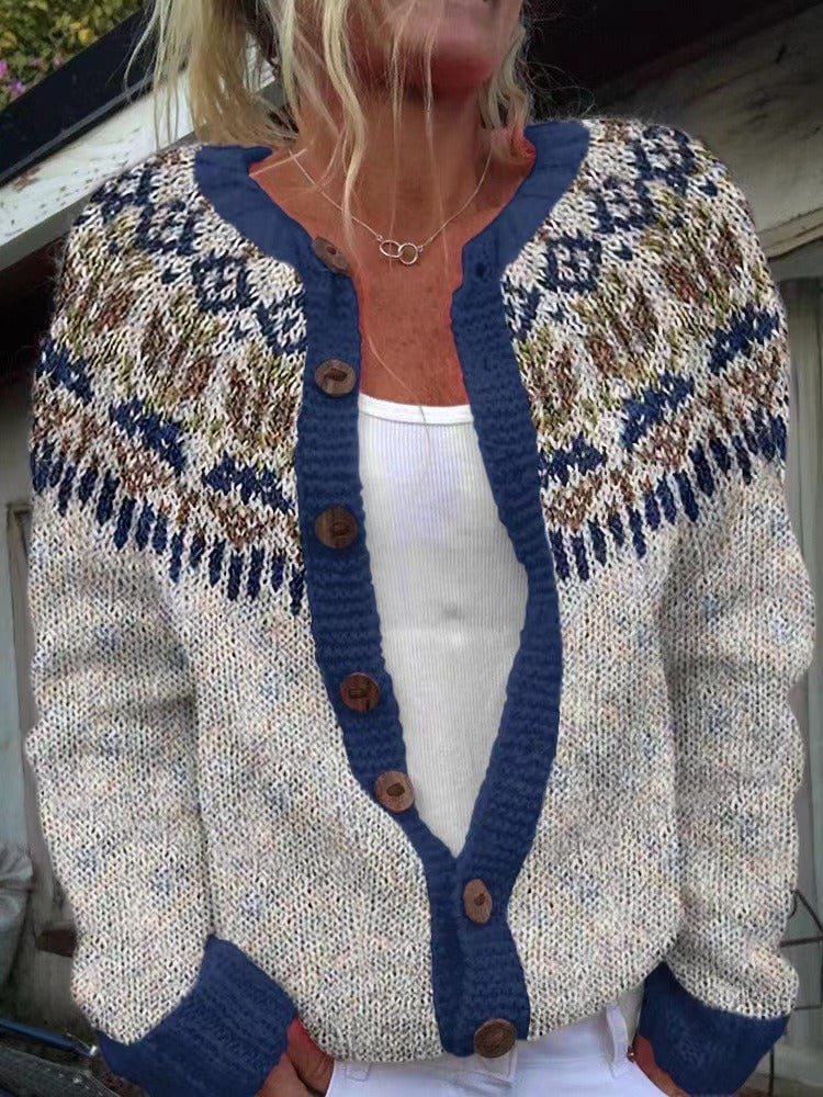 ILSE™ - CARDIGAN À YOKE FAIR ISLE