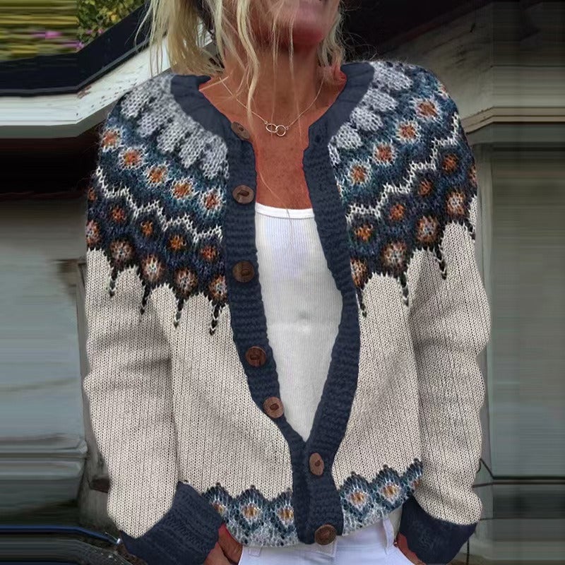 RONJA™ - CARDIGAN À YOKE FAIR ISLE