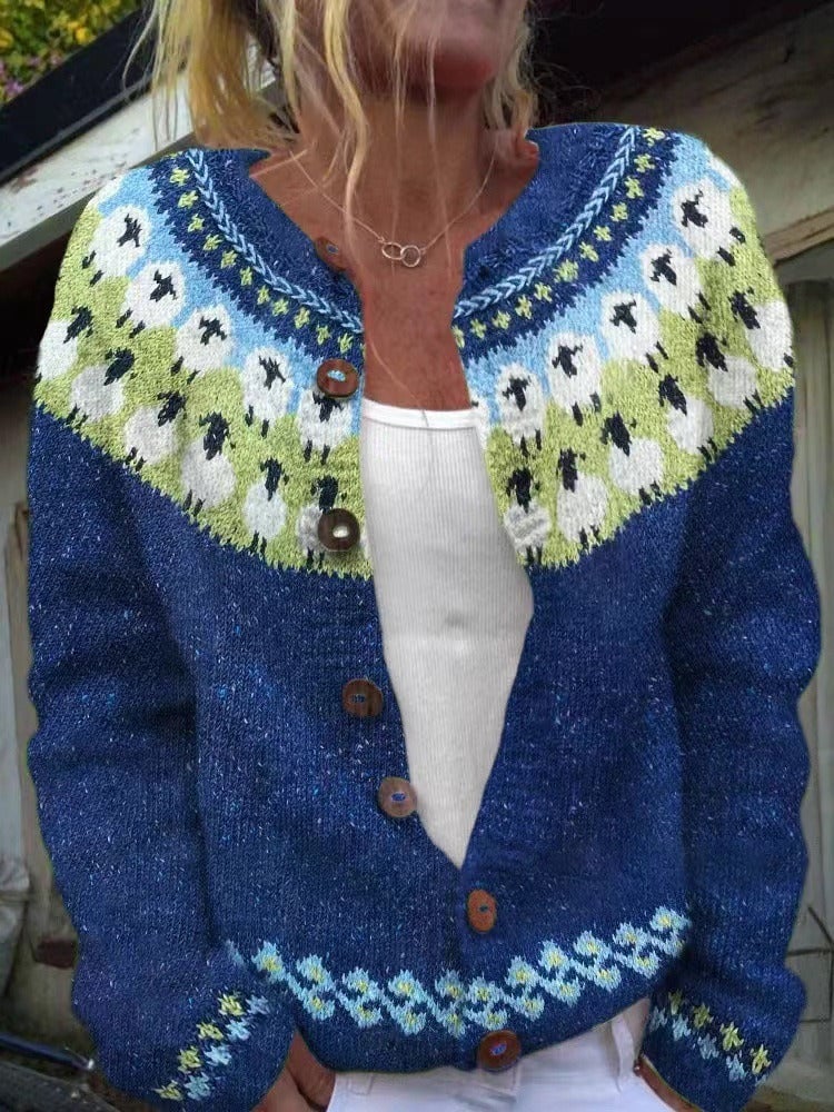 LEENA™ - CARDIGAN À YOKE FAIR ISLE