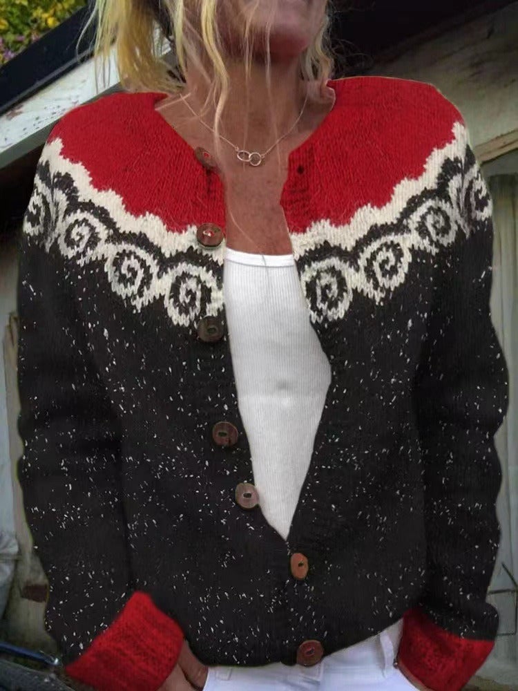 NANNA™ - CARDIGAN À YOKE EN VAGUE