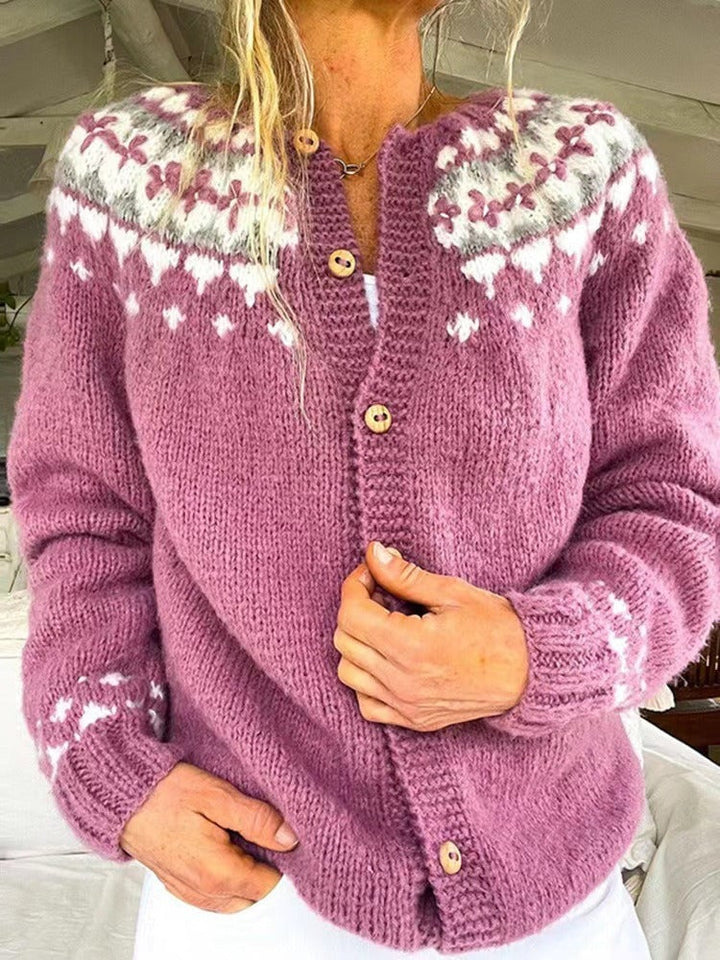 BIRGIT™ - CARDIGAN À EMPREINTE