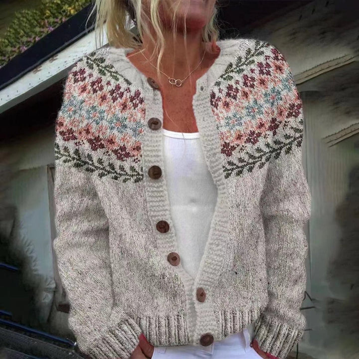 KARIN™ - CARDIGAN À YOKE FLORAL